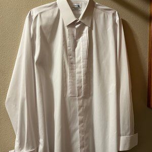 Calvin Klein Mens white tuxedo shirt/White
